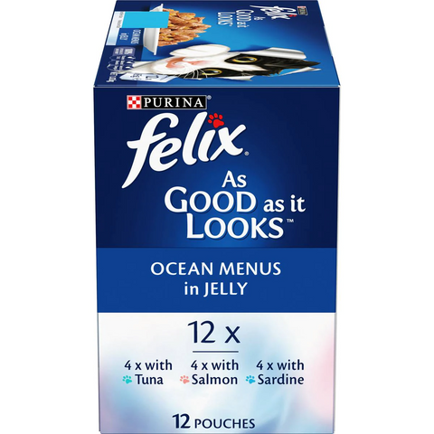 Felix As Good As It Looks Ocean Menus In Jelly Wet Cat Food 85g X12 Pack