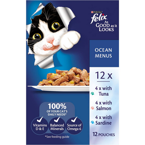 Felix As Good As It Looks Ocean Menus In Jelly Wet Cat Food 85g X12 Pack