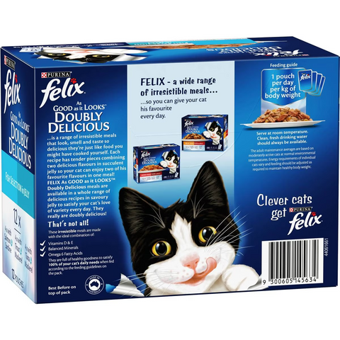 Felix Doubly Delicious Fish Selection Cat Food 85g X 12 Pack