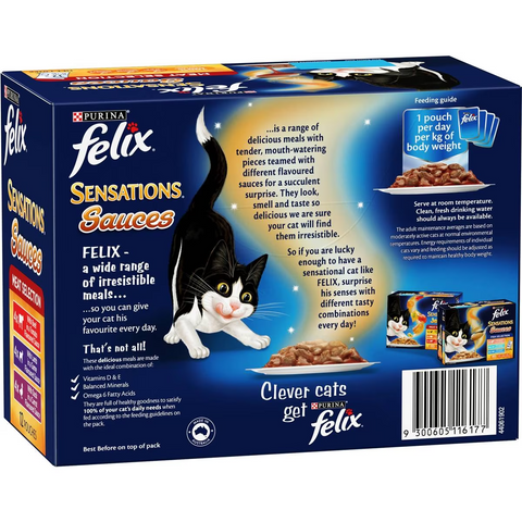 Felix Adult Sensations Sauces Meat Selection Wet Cat Food 85g