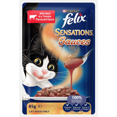 Felix Adult Sensations Sauces Meat Selection Wet Cat Food 85g