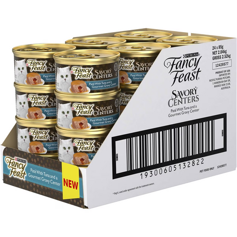 Fancy Feast Adult Savory Centers Patè Tuna Gravy Wet Cat Food 85g