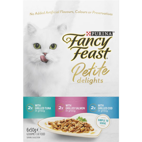 Fancy Feast Petite Delights Tuna, Salmon And Cod Cat Food 6 Pack