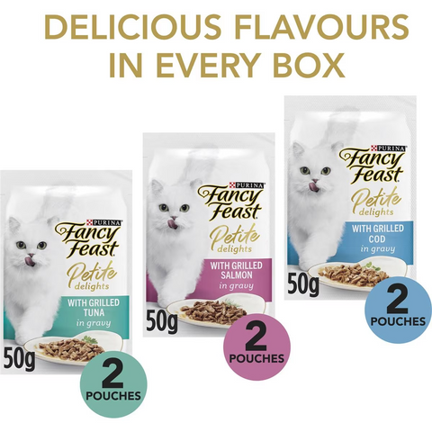 Fancy Feast Petite Delights Tuna, Salmon And Cod Cat Food 6 Pack