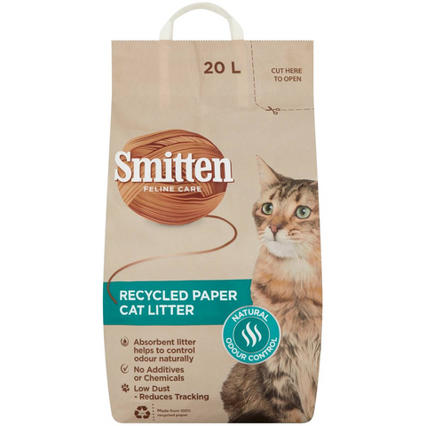 Smitten Recycled Paper Cat Litter 20l