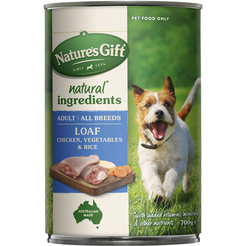 Nature's Gift Adult Wet Dog Food Loaf Chicken Vegetables & Rice 700g