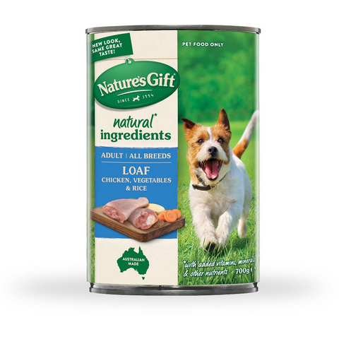 Nature's Gift Adult Wet Dog Food Loaf Chicken Vegetables & Rice 700g