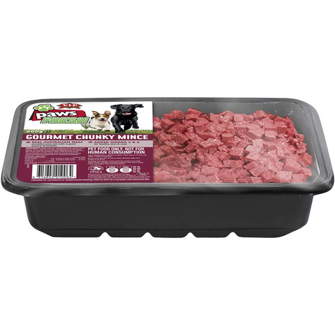 Paws Fresh Adult Chilled Fresh Dog Food Gourmet Chunky Mince 600g