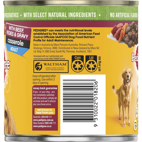 Pedigree Casserole With Beef & Gravy Wet Dog Food Can 700g