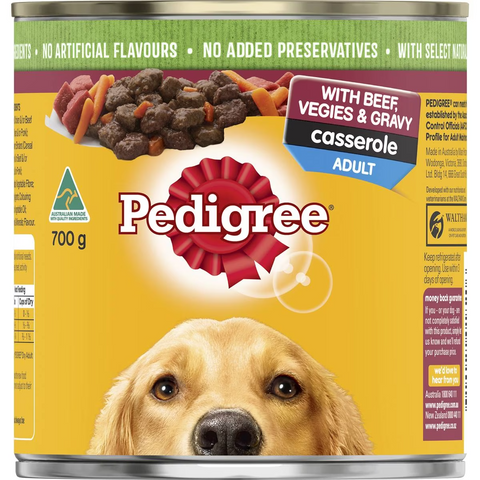 Pedigree Casserole With Beef & Gravy Wet Dog Food Can 700g