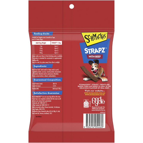 Schmackos Strapz Beef Dog Treats 200g