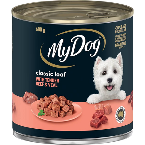 My Dog Beef And Veal Loaf Classics Wet Dog Food Can 680g