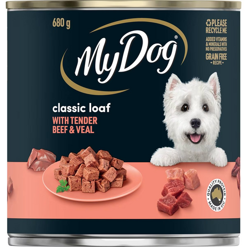 My Dog Beef And Veal Loaf Classics Wet Dog Food Can 680g