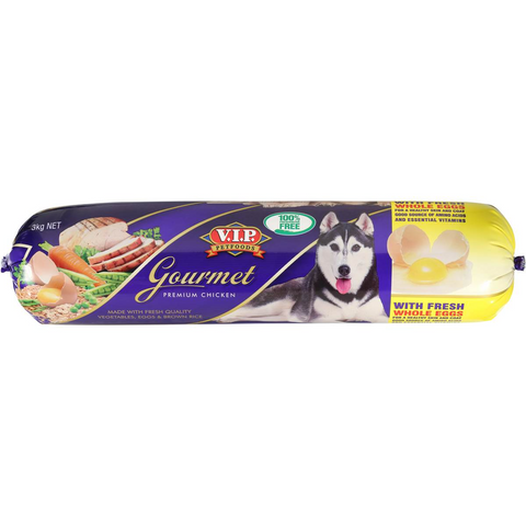 V.i.p. Gourmet Adult Chilled Fresh Dog Food Roll Premium Chicken 3kg