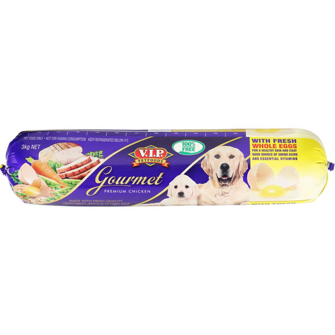 V.i.p. Gourmet Adult Chilled Fresh Dog Food Roll Premium Chicken 3kg