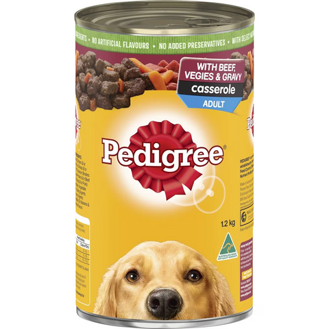 Pedigree Casserole With Beef & Gravy Wet Dog Food Can 1.2kg