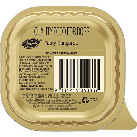 My Dog Tasty Kangaroo Loaf Classics Wet Dog Food Tray 100g