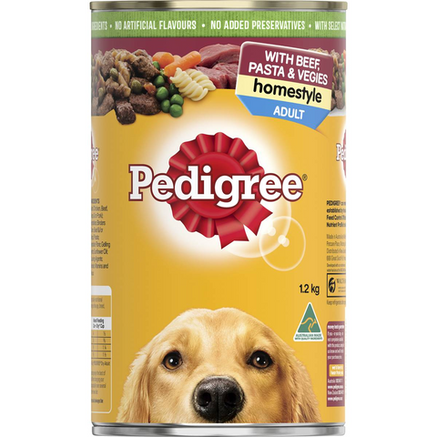 Pedigree Homestyle With Beef Pasta & Veggies Wet Dog Food Can 1.2kg