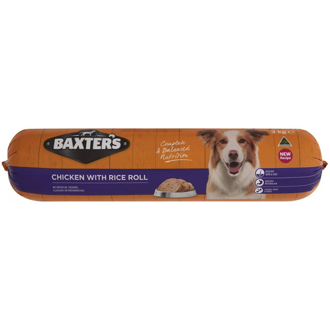 Baxter's Adult Fresh Chilled Dog Food Roll Chicken With Rice 3kg