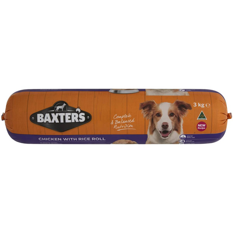 Baxter's Adult Fresh Chilled Dog Food Roll Chicken With Rice 3kg