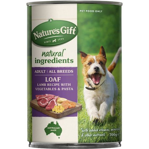 Nature's Gift Adult Wet Dog Food Loaf Lamb Recipe With Vegetables & Pasta 700g