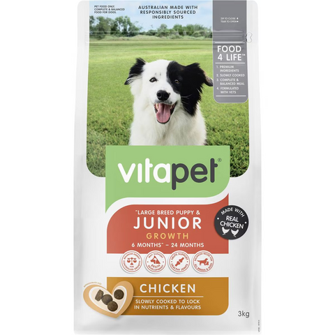 Vitapet Junior Growth Dry Dog Food Chicken 3kg