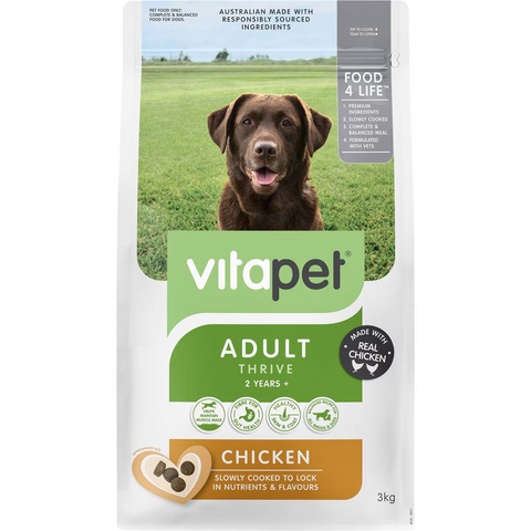 Vitapet Adult Thrive Dry Dog Food Chicken 3kg