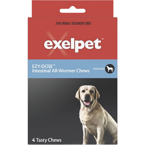 Exelpet Ezy-dose Dog Treatment Intestinal All Wormer 4 Pack