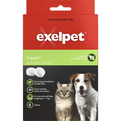 Exelpet Capstar Flea Treatment For Cat / Small Dog 6 Pack