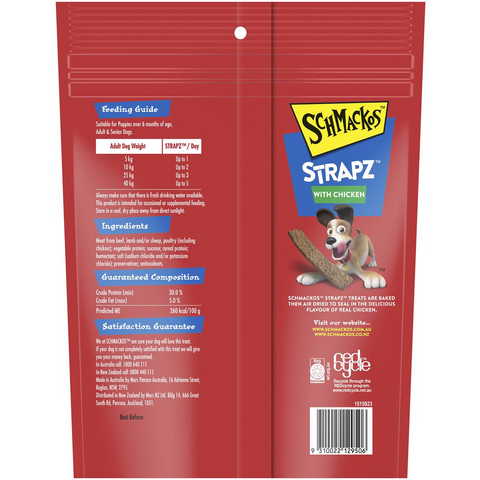 Schmackos Strapz With Chicken Dog Treats 500g