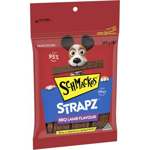 Schmackos Strapz Bbq Lamb Flavour Dog Treat 200g