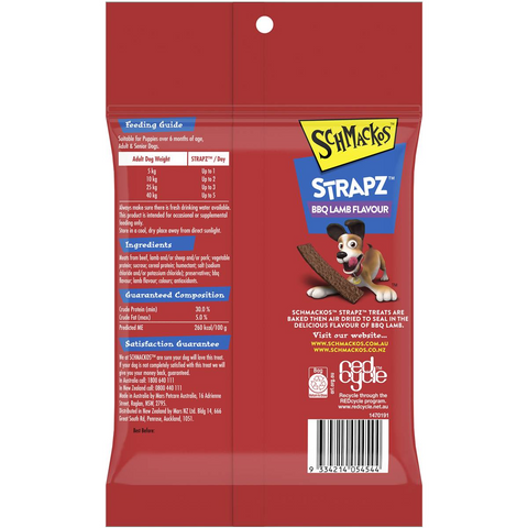 Schmackos Strapz Bbq Lamb Flavour Dog Treat 200g