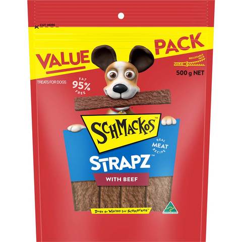 Schmackos Strapz With Beef Dog Treats 500g