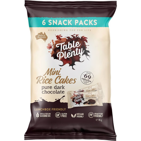 Table Of Plenty Mini Rice Cakes Dark Chocolate 6 Pack