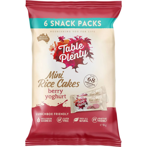 Table Of Plenty Mini Rice Cakes Triple Berry 6 Pack