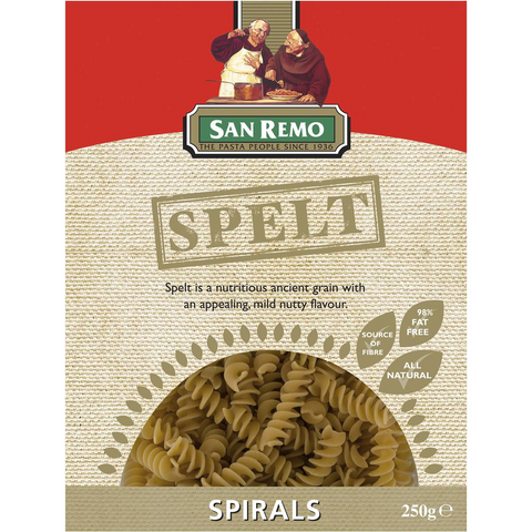 San Remo Spirals Spelt Pasta 250g