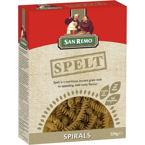 San Remo Spirals Spelt Pasta 250g