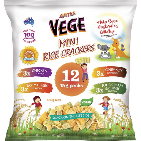 Vege Chips Mini Rice Crckers Multipack 12 Pack