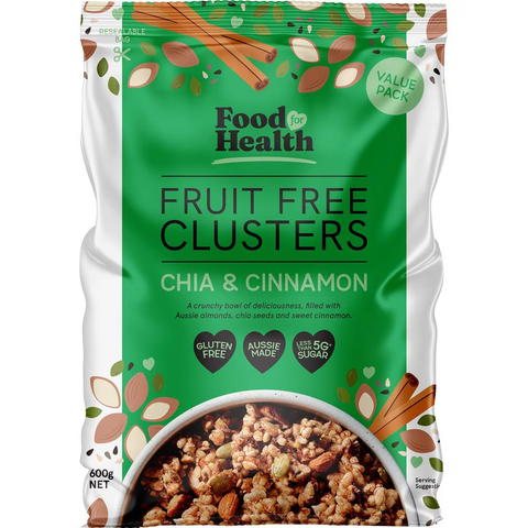 Food For Health Fruit Free Clusters Chia & Cinnamon 600g