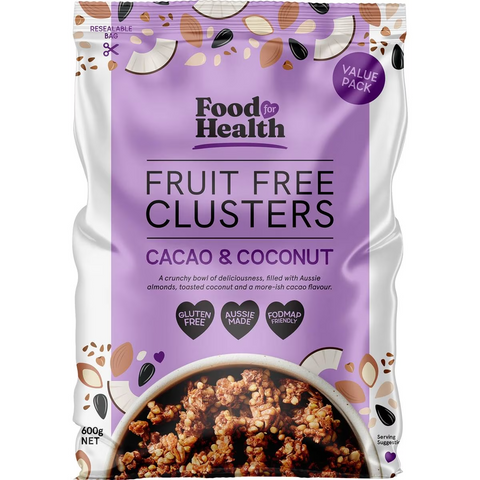 Food For Health Cacao & Coconut Fruit Free Clusters 600g