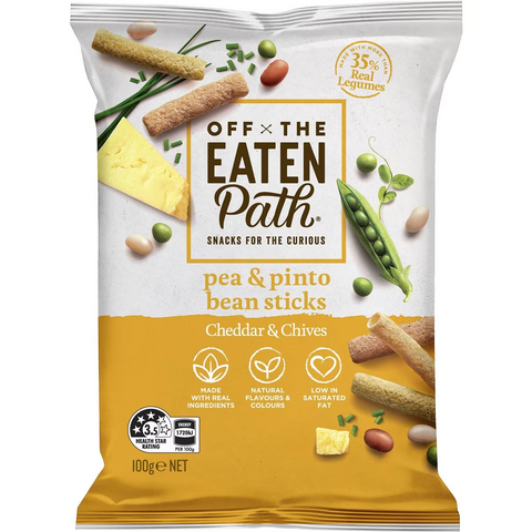 Off The Eaten Path Vegetable Chips Pea & Pinto Bean Sticks Cheddar