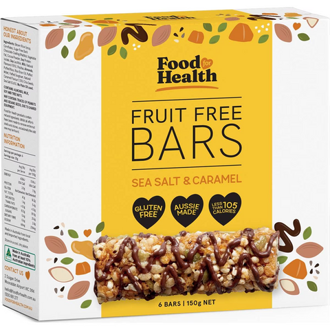 Food For Health Fruit Free Bars With Sea Salt & Caramel 6 Pack