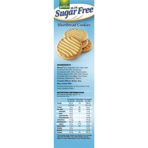 Gullon Cookies Sugar Free Short Bread 330g