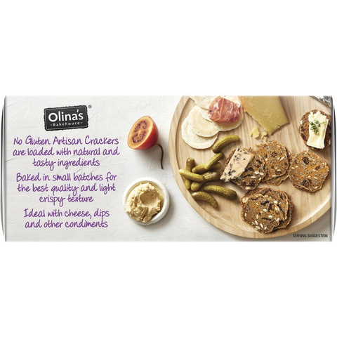 Olina's Bakehouse Gluten Free Fig & Almond Crackers 100g