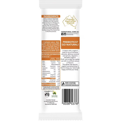 Go Natural Bars Yoghurt Coated Almond & Apricot 40g