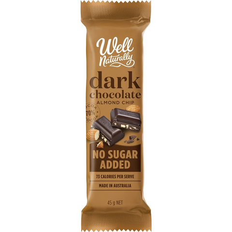 Well Naturally No Sugar Added Almond Chip Bar 45g