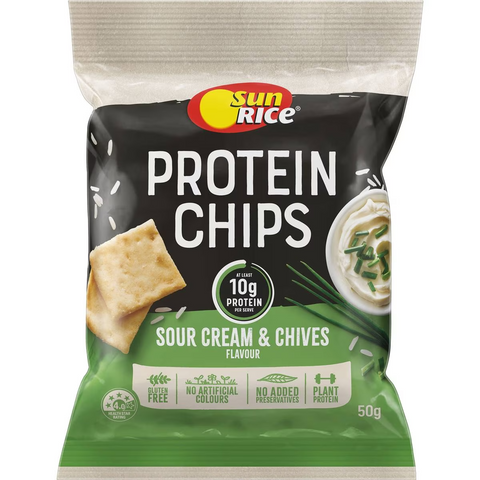 Sunrice Protein Chips Sour Cream And Chives 50g