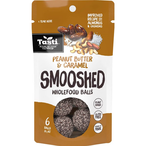 Tasti Smooshed Wholefood Balls Peanut Butter & Caramel 69g