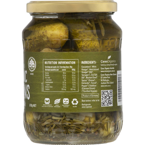 Ceres Organics Gherkins 670g