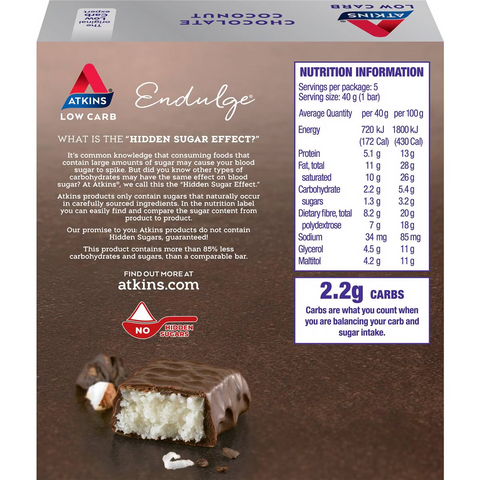 Atkins Endulge Bar Chocolate & Coconut 5 Pack